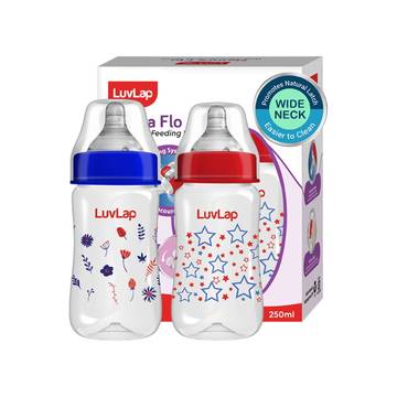 LuvLap Wide Neck Natura Flo Baby Feeding Bottle
